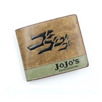 카드지갑 Bizarre Adventure Wallet 카키 PU 가죽 동전