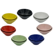 초여도예 줄밥그릇 국그릇 얇고 가벼워 포개어두기 좋아요, 연두색