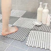 올리오 욕실 화장실 미끄럼 방지 조립식 매트 바닥 발판 1개, 그레이