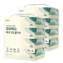 크리넥스 에코 그린 물티슈 캡형, 70매, 8팩