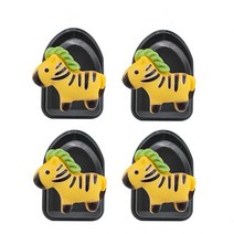 4PCS 동물 자동차 후크 벽 마운트 홈 장식 꽃 잡화 홀더 후크 다기능 마스크 키 주최자 옷걸이 옷걸이, Zebra-4 PCS