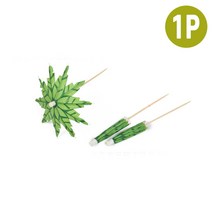 장식용 가니쉬 데코 펼치는 우산 칵테일픽 푸른잎(낱개1개), 1개