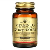 Solgar 솔가 비타민D3 125mcg 5000IU 100소프트젤, [1000원할인] 100캡슐 2통, 2팩