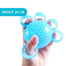 손목 마사지기 마사지 손가락 그립 공 재활 훈련 노인 운동 공 손 힘 원형 장치 뇌졸중 편마비, five fingers blue