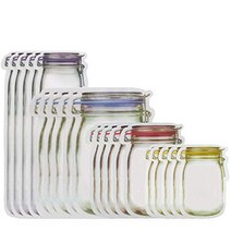 20 Pcs Mason Jar Zipper Bags Reusable Airtight Seal Food Storage Bags Multi-Size Food Safe Materia, 1
