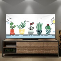 1+1 명화 티비 TV 덮개 가리개 해바라기 고래 인치 종류별 모니터 먼지 커버 42 55 65 70 액자 풍경 HA1, 50인치 작은 행운