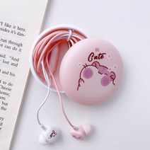 마이크 보관 케이스가 있는 휴대용 유선 이어폰 범용 인이어 헤드셋 음악 이어폰 게임용 헤드폰, 1