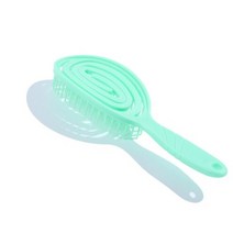 편안한 탄성 마사지 빗 휴대용 헤어 브러시 헤드 두피 습식 및 물결 모양 번들, [07] Hard Teeth-Green