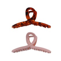 수스다 2종 세트구성 13cm 꼬임집게핀 올림머리 빅사이즈 아크릴 투명 반투명 헤어집게핀