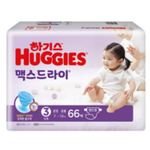 하기스 NEW 맥스드라이 기저귀 아동공용 중형 3단계(7~11kg) 밴드형, 65매