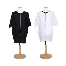 D 지퍼 미용유니폼, 블랙