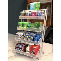 미니펜트리 과자 진열장 마트매대 편의점 작은 스낵바 수납 선반 슈퍼마켓 상품진열대 문구점, 상세 페이지 참고, 블랙 3단 카운터탑 랙