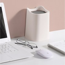 빵빵야 미니 휴지통 쓰레기통 화장실 데스크 화장대 사무실 페달휴지통, 베이지