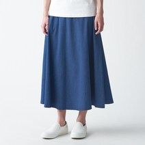 무인양품 MUJI 여성 라이트온스 데님 플레어 스커트 BEK04A1S