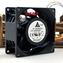 Delta Electronics PFC0812DE 9C48 DC 12V 1.86A 80x80x38mm 4 선 서버 냉각 팬, 한개옵션0