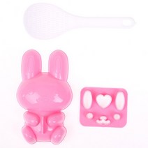 다이소무스비틀 주먹밥만들기 DIY 귀여운 미소 샌드위치 도구 3 개스시 노리 쌀 금형 장식 커터 도시락 메이커, 01 Pink