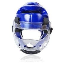 전문 태권도 머리 보호대 MMA 헬멧 무에타이 권투 가라테 가드 헤드 WTF 킥복싱, blue helmet shield+M 130-160 c