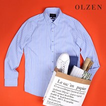 올젠 자수디테일 슬림 스트라이프 셔츠 ZPZ1WC1502