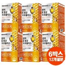 내츄럴플러스 면역 항균 프로폴리스 아연 환절기 구강 건강 씹어먹는 츄어블 6박스 12개월분, 500mg 60정 6박스