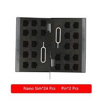 알루미늄 저장 상자 가방 메모리 카드 케이스 홀더 지갑 나노 SIM 및 핀, CHINA, 04 Black