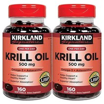 커클랜드 크릴 오일 500mg 160정 Kirkland Krill Oil, 1개