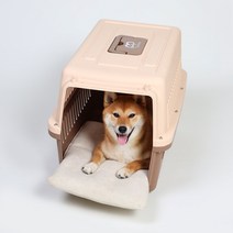 조브라운 강아지 고양이 케이지 켄넬 이동장 쿠션 방석 매트, 매쉬가죽, 블랙
