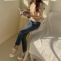 [코지23] 여자 슬림 코디 정석룩 스트레이트 스키니 데님팬츠