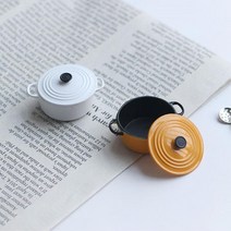 실제 유사 주방 꾸미기 미니 냄비 미니어쳐 서재 홈카페인테리어 아기자기한소품 입주선물 협탁, 화이트