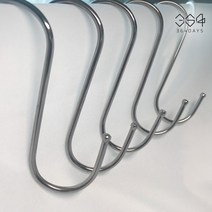 364days 수세미 건조용 주방 욕실 S자 걸이 고리 다용도걸이 크롬도금 후크 철고리 S자걸이 에스자, 크롬도금 L사이즈 1개(개별포장)