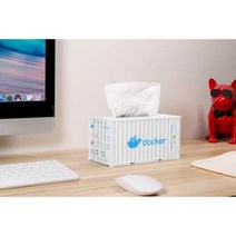 도커 컨테이너 각티슈 휴지 케이스 티슈커버 사각 아크릴 각티슈 커버, 화이트