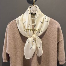 스타일링 스카프 간절기 봄스카프 개성있는 여성을 위한 실크 스퀘어 70x70cm 넥 헤어 밴드 가방 랩 소프트 네커치프 히잡 여성 풀라