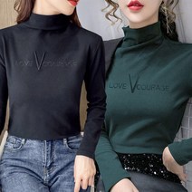 주디앤 여성 러브콜 겨울 목폴라티 기모 긴팔