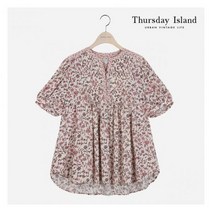 [써스데이아일랜드][Thursday Island] 여성 핀턱 믹스 블라우스 (T214MBL257W) 395958