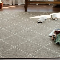 [바보사랑] 북유럽 다이아몬드 사이잘룩 수입 거실 카페트러그 (브라운) (200x290cm