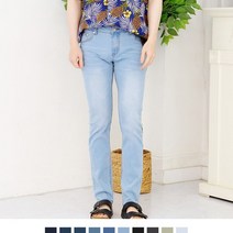 플레인 워싱 일자핏 남자 청바지
