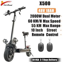 엔진킥보드 60V 5600W 듀얼 모터 전기 스쿠터 50MPH Elecric 11 quot오프로드 전자 접이식 성인 좌석, [06] 48V 2000W 18AH