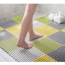 개인 맞춤형 욕실 미끄럼 방지매트 물빠짐 구멍 pvc 매트 미끄럼방지 논슬립 화장실 타일 패드 베란다 수영장 발판, 그레이