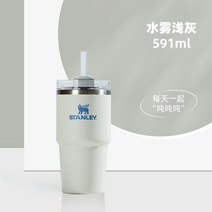 대용량텀블러 빨대 손잡이 보온 보냉 스텐 텀블러 STANLEY 빅맥 밀짚 컵 추위와 얼음 방지 사무실 가정, 22. 슈퍼 소프트 컬러 - 591ml 워터 미스트 라