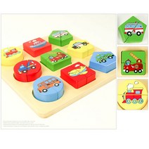 유아 도형 맞추기 교통놀이 블록 원목 블럭 아기블럭 2세블록