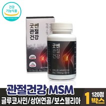 관절건강 MSM 상어연골 콘드로이친 엠에스엠 글루코사민 식물성 원료 까마귀쪽나무 열매 보스웰리아 관절 연골 건강 도움 영양제 식약처 인증 건강기능식품, 1개, 120정