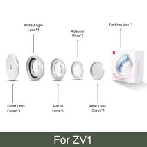 Ulanzi WL-1 18MM 광각 렌즈 10X HD 매크로 카메라 렌즈 소니 ZV1 ZV-1 RX100 VII 액세서리 조정 가능한 카메라 렌즈, 하얀