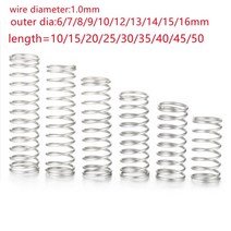 태엽스프링 토션 인장 스프링 10 개몫 1 0mm 스테인레스 스틸 마이크로 소형 압축 od 5 15mm 길이 15mm 50mm, 1.0mm, 14mm, 25mm