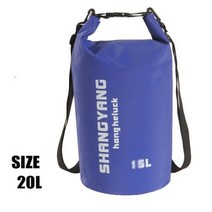 오토바이 가방 야외 PVC 드라이 자루 가방 방수 40L 60L 80L 어깨 가방 다이빙 수영 하이킹 운전 여행 키트, 17 Blue 20L, 1개