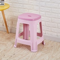 미끄럼 방지 플라스틱 의자 높은 의자 욕실 의자 야외용 간이 스툴, 대형 다크 핑크 [높이 46cm]