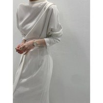 베럴드 드레이프 셔링 하객룩 셀프웨딩 반목 롱 원피스 2color