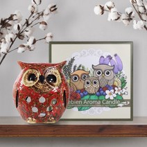 미소부엉이 싱글 캔들홀더 세트 레드 쇼핑백증정, 단품