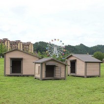 플라스틱 개 집 대형견 반려견 사계절 공간 방수 야외, 밝은 회색 XL-특대형