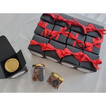 호두강정 결혼 조문 승진 인사이동답례품, 호두강정 유리병 60g, 보자기포장(O)