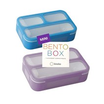KINSHO Bento 런치 박스 스낵 컨테이너 백 아이스 팩 아동용 유아용, Purple Blue MINI 2pk