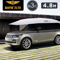 주차장 자동차 캐노피 차양막 접이식 차고지, 2번 실버 반자동 4.8M PLUS